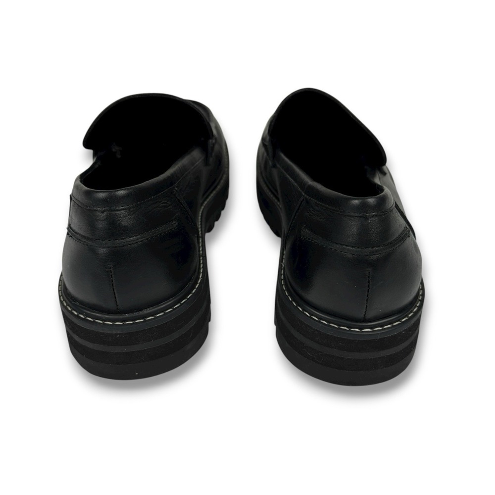 Aster Lug Sole Penny Loafers Womens Size 11 Black Leather Chunky Academia Y2K - Picture 7 of 11